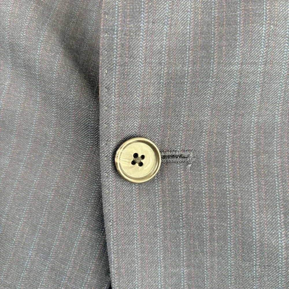 Loro Piana x Cremieux Sport Coat Blazer Navy Check 100% Wool Super 130s Men 52R